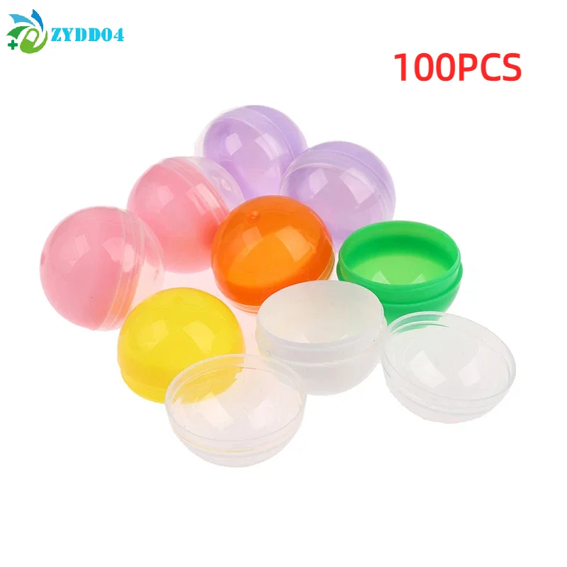 ● 100 Piezas Mini Cápsulas de Plástico Transparente de 28/32/35/38MM, Bolas Sorpresa, Contenedores Pequeños para Manualidades, Juguetes para Niños, Fiestas