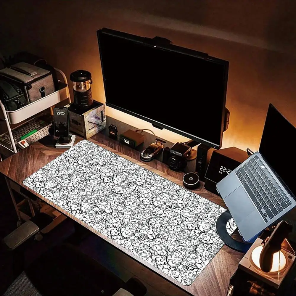 

Полноэкранный белый коврик для мыши с облаком, резиновый противоскользящий большой компьютерный ноутбук, игровые настольные коврики, толстая клавиатура, аксессуары для ПК