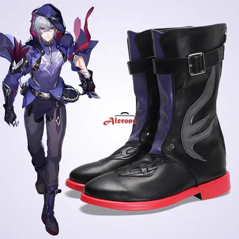 Honkai Star Rail Moze Cosplay Shoes Custom Made PU Leather Shoes Halloween Carnival Cosplay Moze Boots