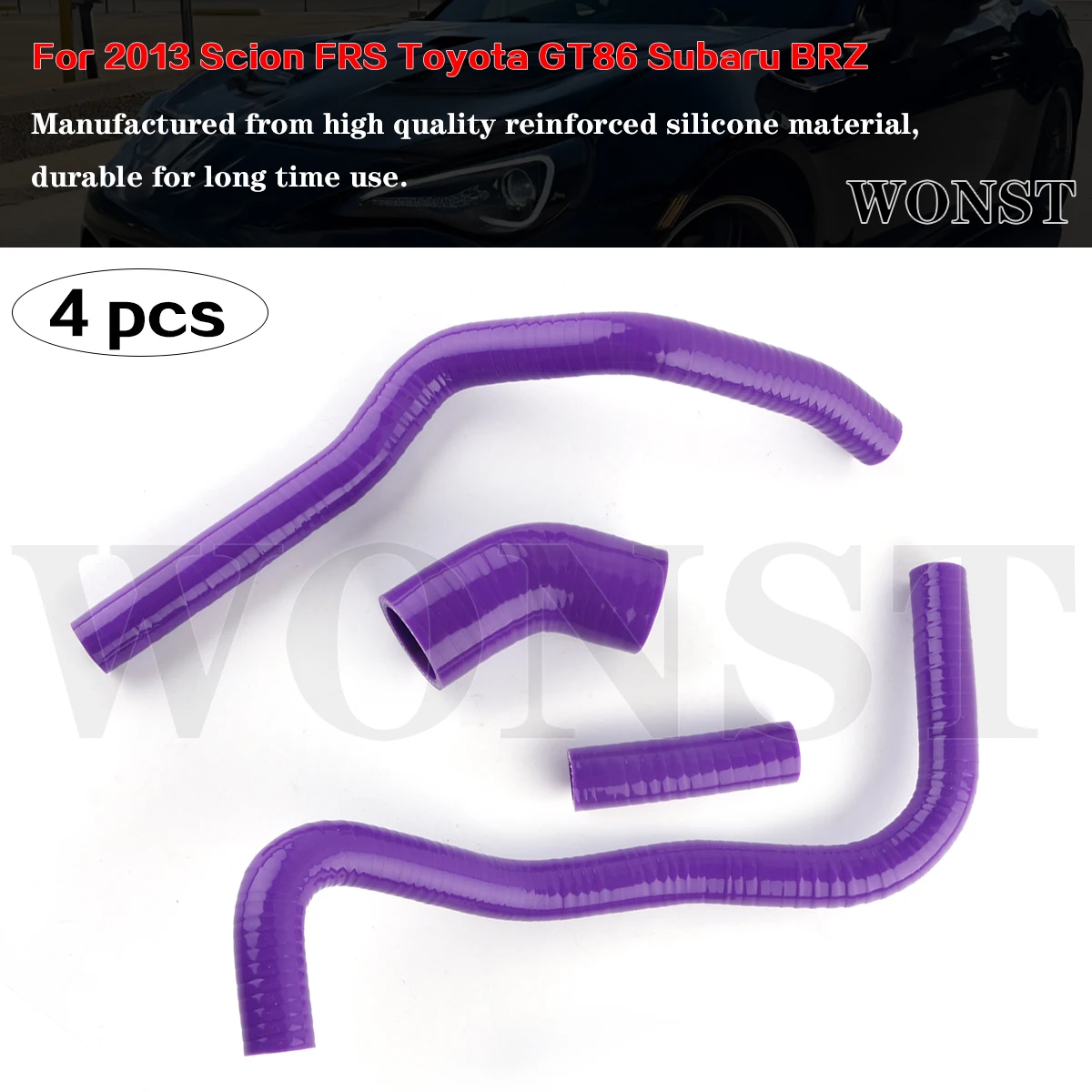 

For 2013 Scion FRS Toyota GT86 Subaru BRZ Silicone Coolant Radiator Hose Kit