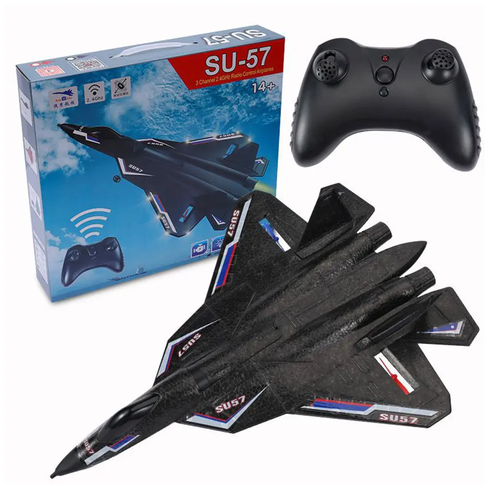 2022 SU 57 Rc Plane Radio Controlled Airplane Remote Control Aircraft Toy with Light Throwing Foam Electric Toy for Boy