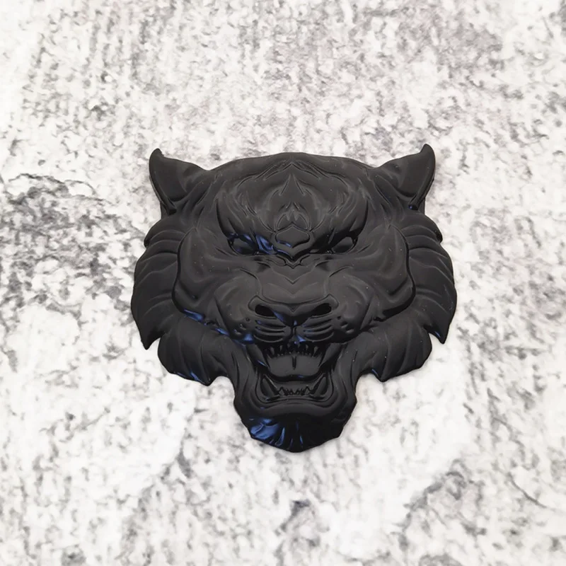 Tiger Head 3D Metal Car Emblem Auto Sticker Animal Bronze Badge for Trunk Window Motorcycle Customized Car Styling