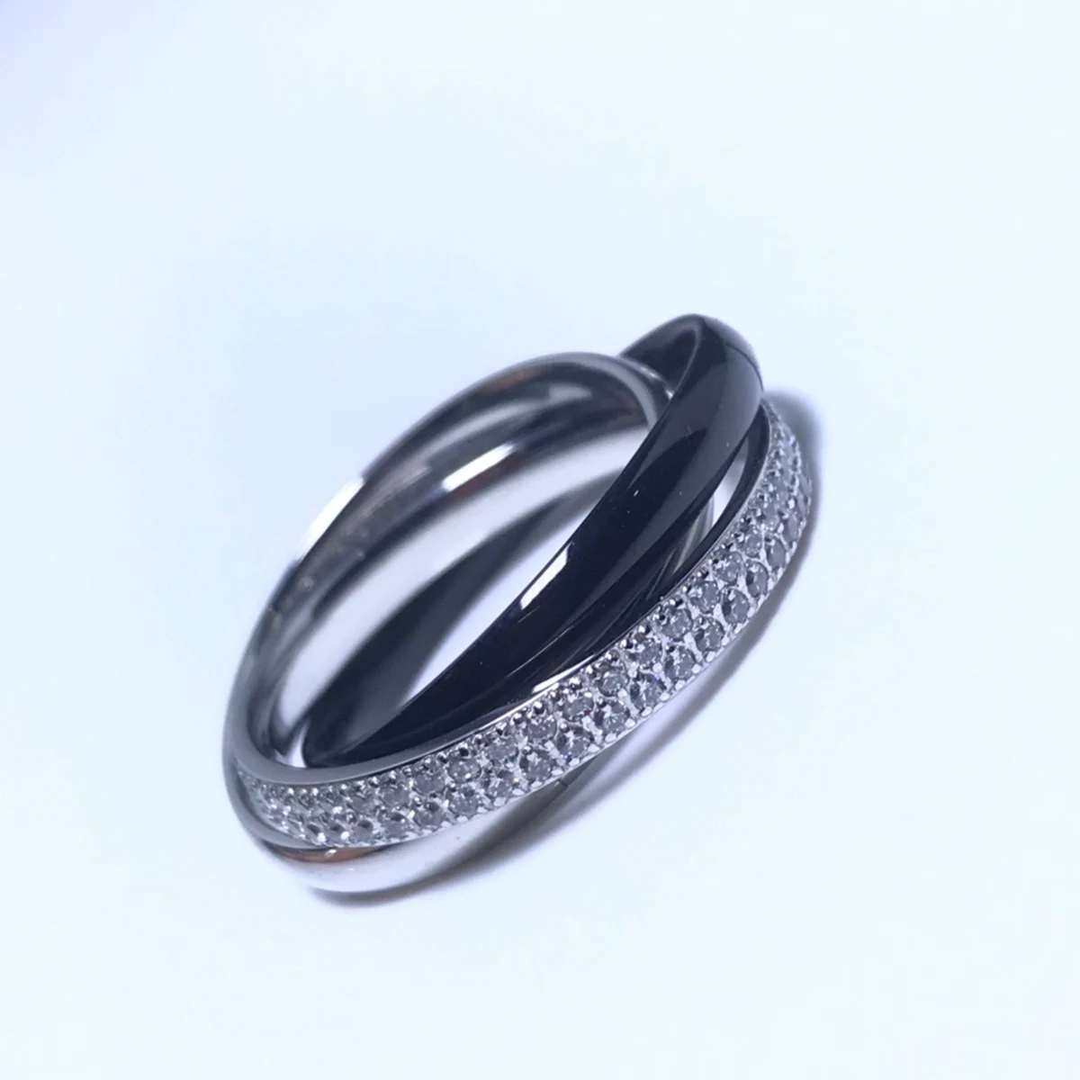 Hot Sale High Quality Jewelry Silver Jewelry Classic Three Ring Ring TRINITY Ring Women Jewelry Gift Free Shipping