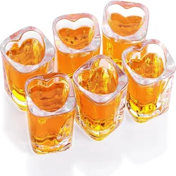 2oz Cute Shot Glasses, Heart Shaped Shot Glass ,Tequila Glasses,Espresso Shot Glass, Wedding Shot Glasses Bulk for