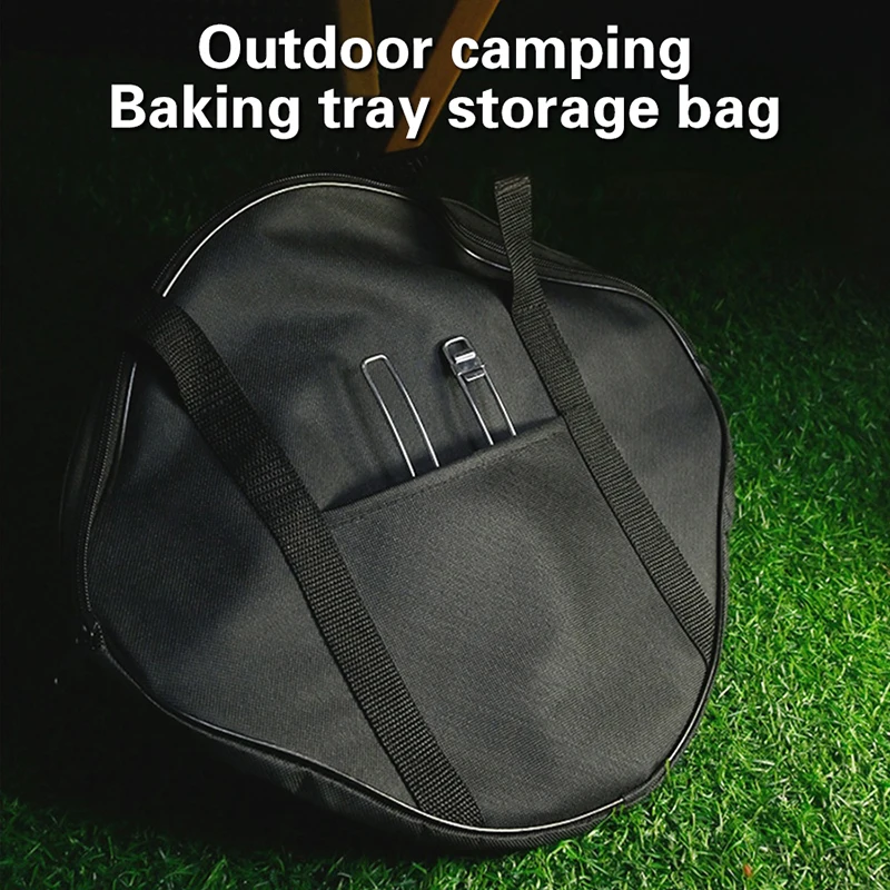 

Baking Pan Storage Bag With Handle Wear-Resistant Grilling Pan Pouch 40x24cm Camping Frying Pan Bag Outdoor BBQ Tool For Kitchen