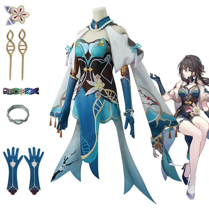 

Honkai Star Rail Полный комплект RuanMei Сексуальное платье Костюм Униформа Ruan Mei Обувь Парик Косплей Propx; 2,f;5.n;