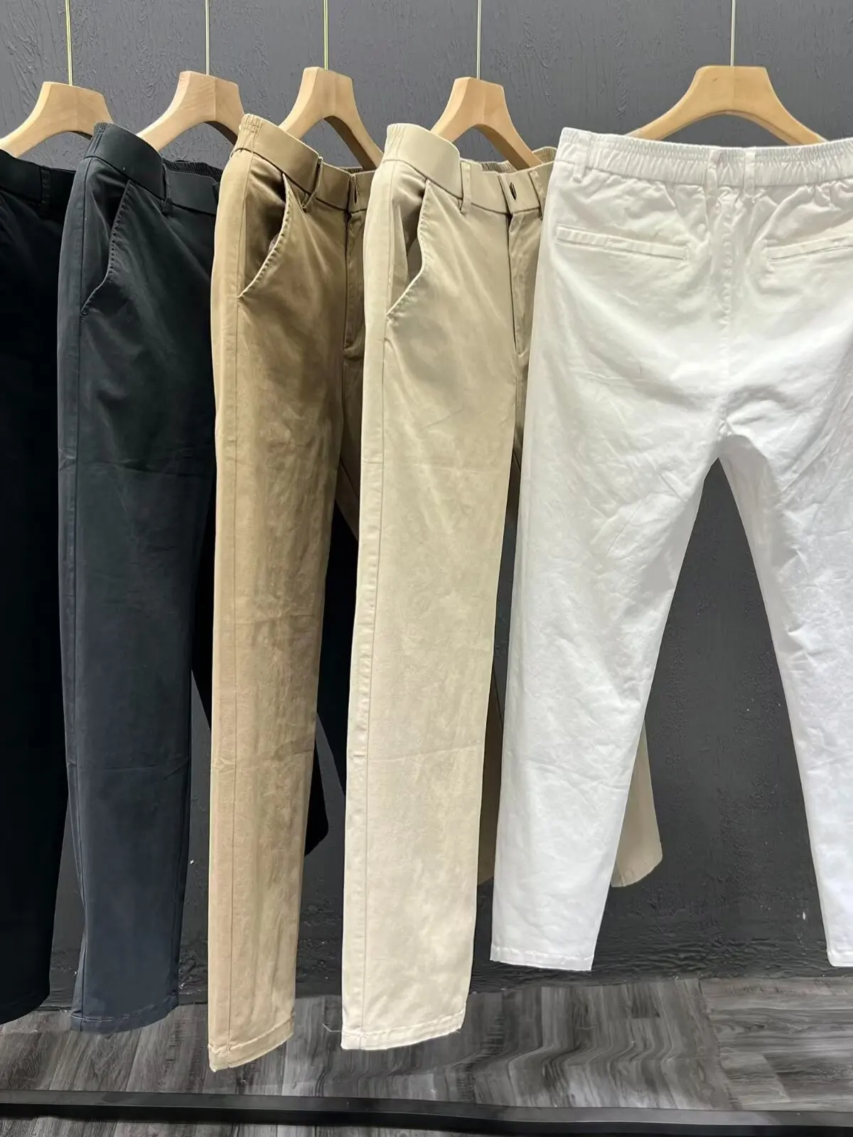 White Cotton Men's Nine-Foot Casual Pants Spring Autumn Simple Trendy All-Match West Pants Small Straight Tube Cone Carrot Pants