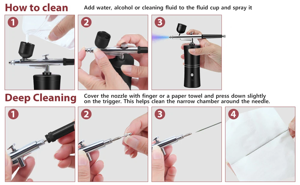 Airbrush-Nagel mit Kompressor, wiederaufladbare Mini-Airbrush mit Kompressor für Nägel, Kunstmalerei, multifunktionaler Sauerstoffinjektor – Detail 10