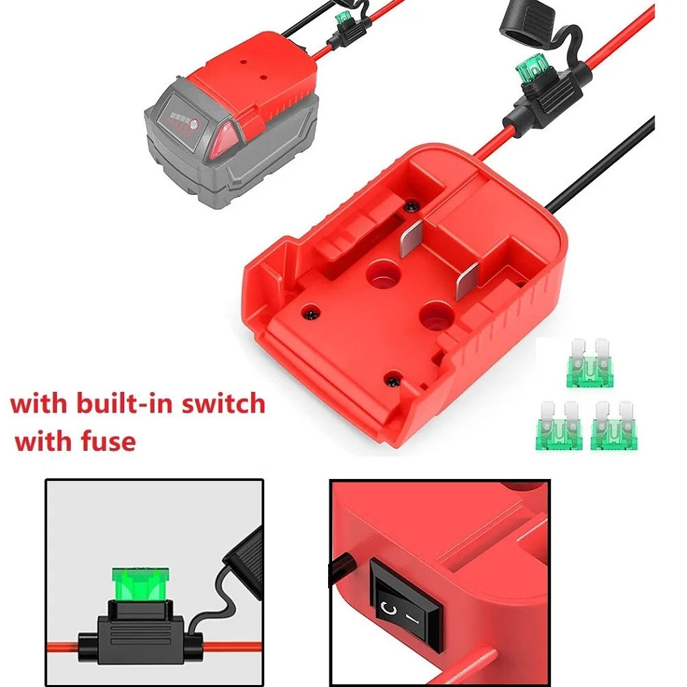 

Replacement Fuses Battery Adapter Red Security With Built-in Switch For 18V Tools Multi-scene Use Perfectly Compatible