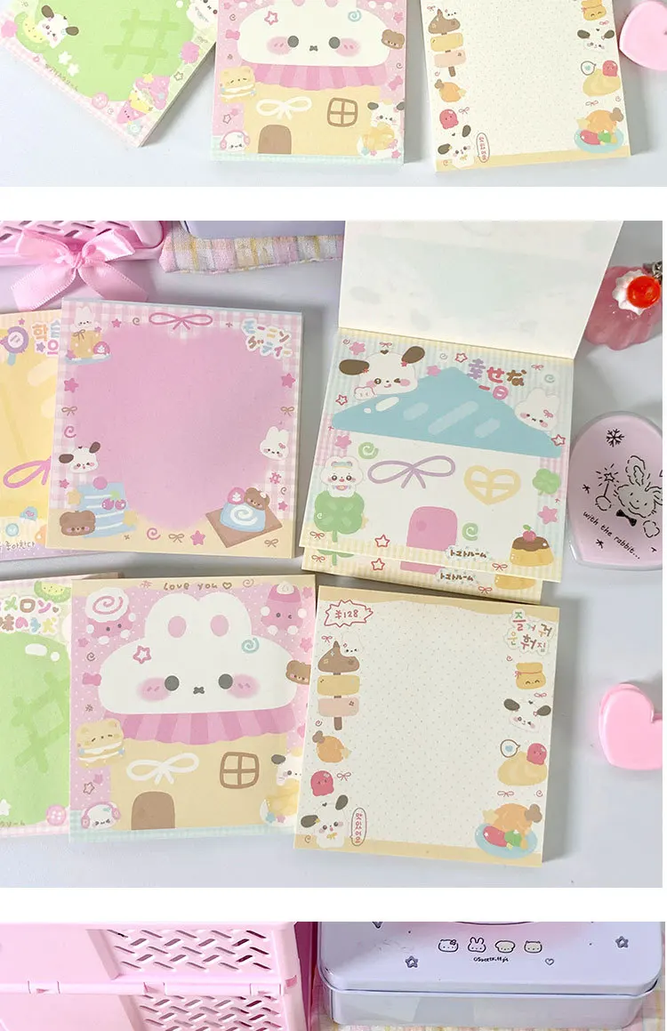 MINKYS 50 Blatt Kawaii-Notizblöcke für Welpen und Katzen, Papier, To-Do-Liste, Tagebuch, Notizpapier, DIY-Material, Schreibwaren – Detail 4