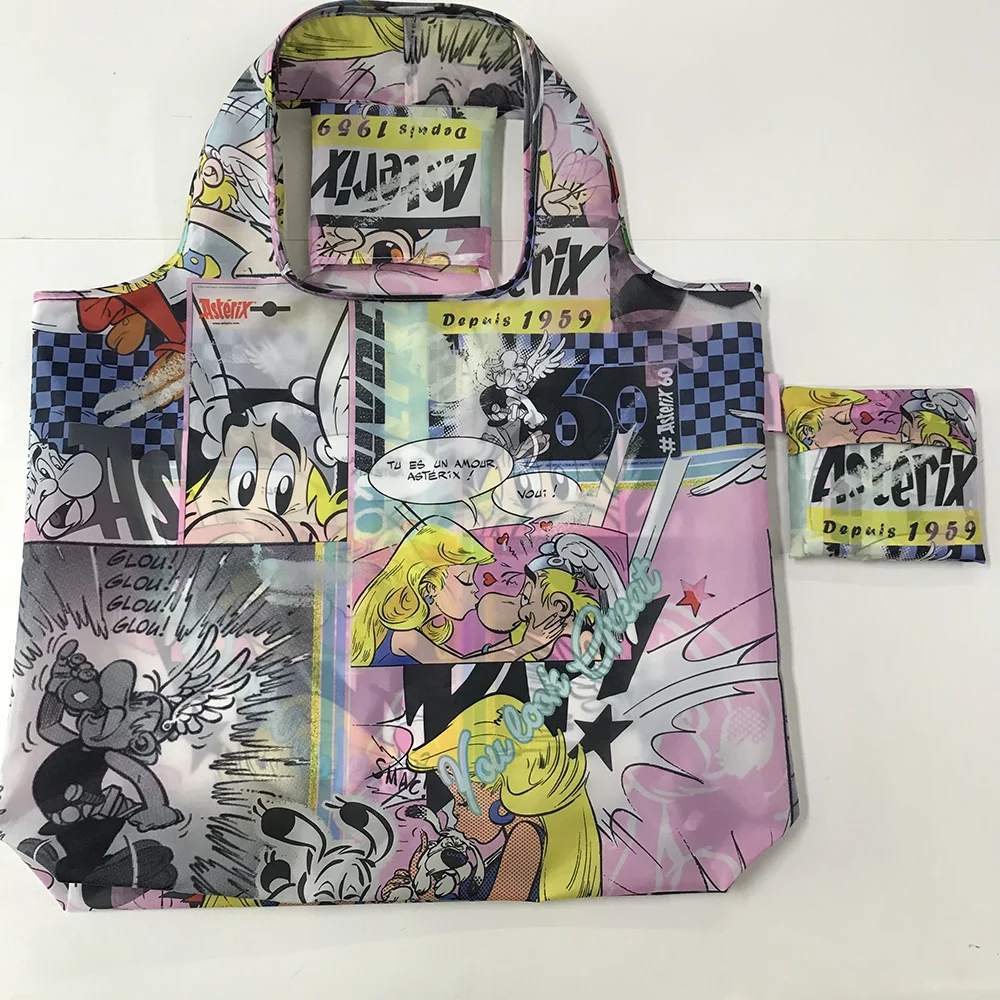 بيع المصنع مباشرة حقيبة البقالة البوليستر المعاد تدويرها القابلة لإعادة الاستخدام متعددة الوظائف حقيبة تسوق متينة قابلة للطي مع حقيبة مربعة #2