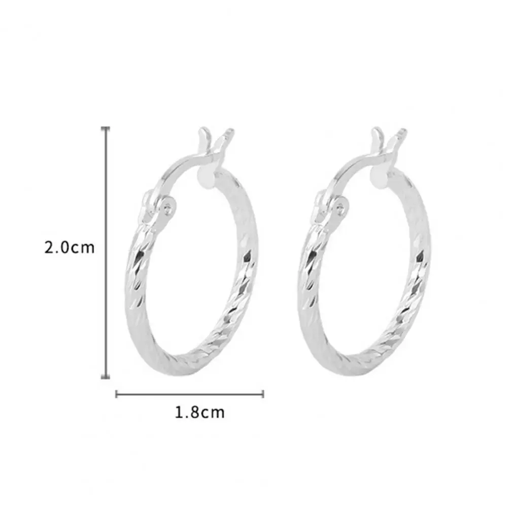 1 Pair Women Hoop Earrings Twisted Texture Women Earrings Polished Huggie Earrings Daily Dating Commuting Ear Jewelry