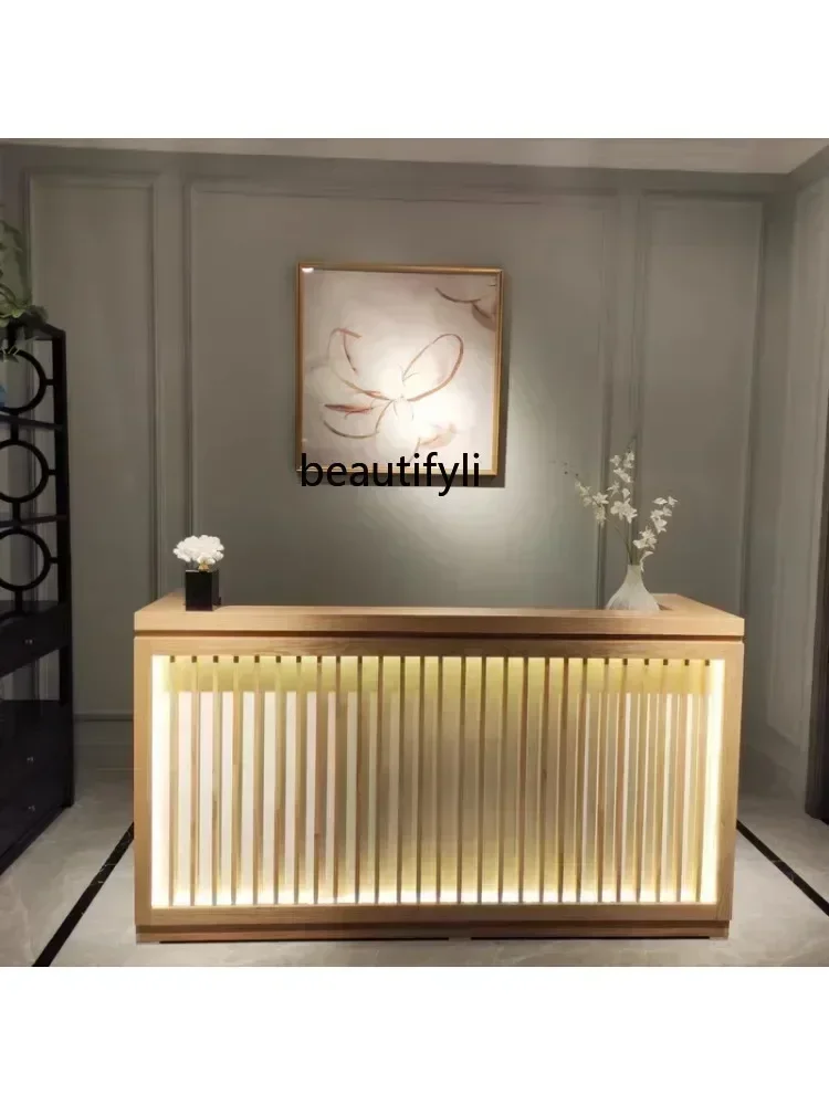 New Chinese Bar Restaurant Beauty Salon Reception Desk Tea House Pavilion of Regimen Front Desk Small Clothing Store Cashier