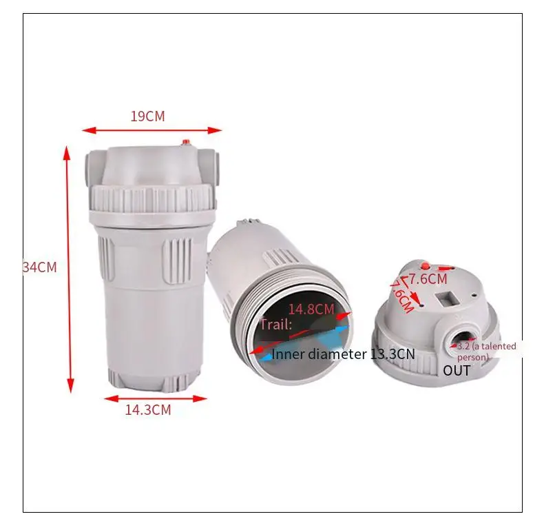 10inch Fat Water Filter Cartridge Housing Whole house Central Commercial Home Pre-filter double Seal Ring Filter Bottle