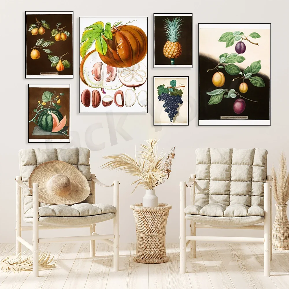 Kitchen Art Prints - Vintage Posters - Fruit Antique Old Pictures - Vintage Wall Canvas Decor