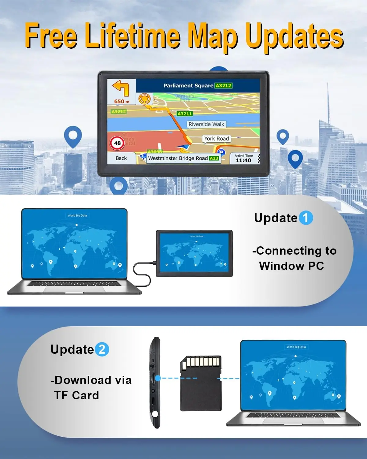 N700 GPS Navigator لشاحنة السيارة RV 2025، سائقي الشاحنات التجارية GPS، نظام تحديد المواقع لشبه شاحنة، تحديثات خرائط مدى الحياة مجانية، 7 بوصة