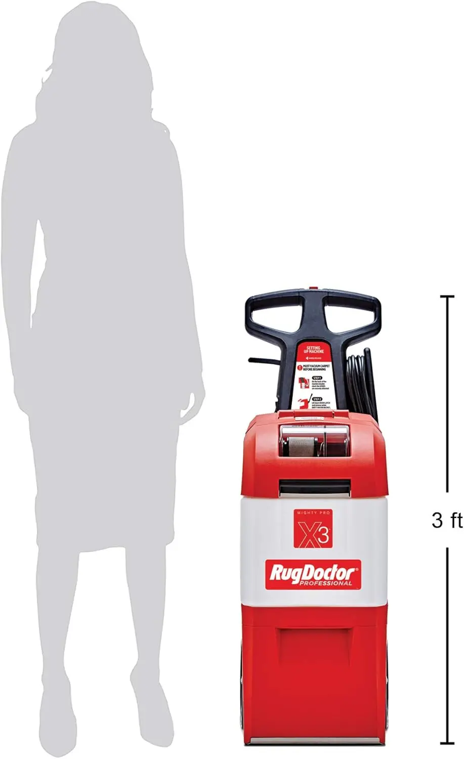 Limpiador de alfombras comercial X3, Paquete grande rojo Oxy Pro, cepillo vibratorio exclusivo, exfoliante en aerosol y extracto incrustado Dir