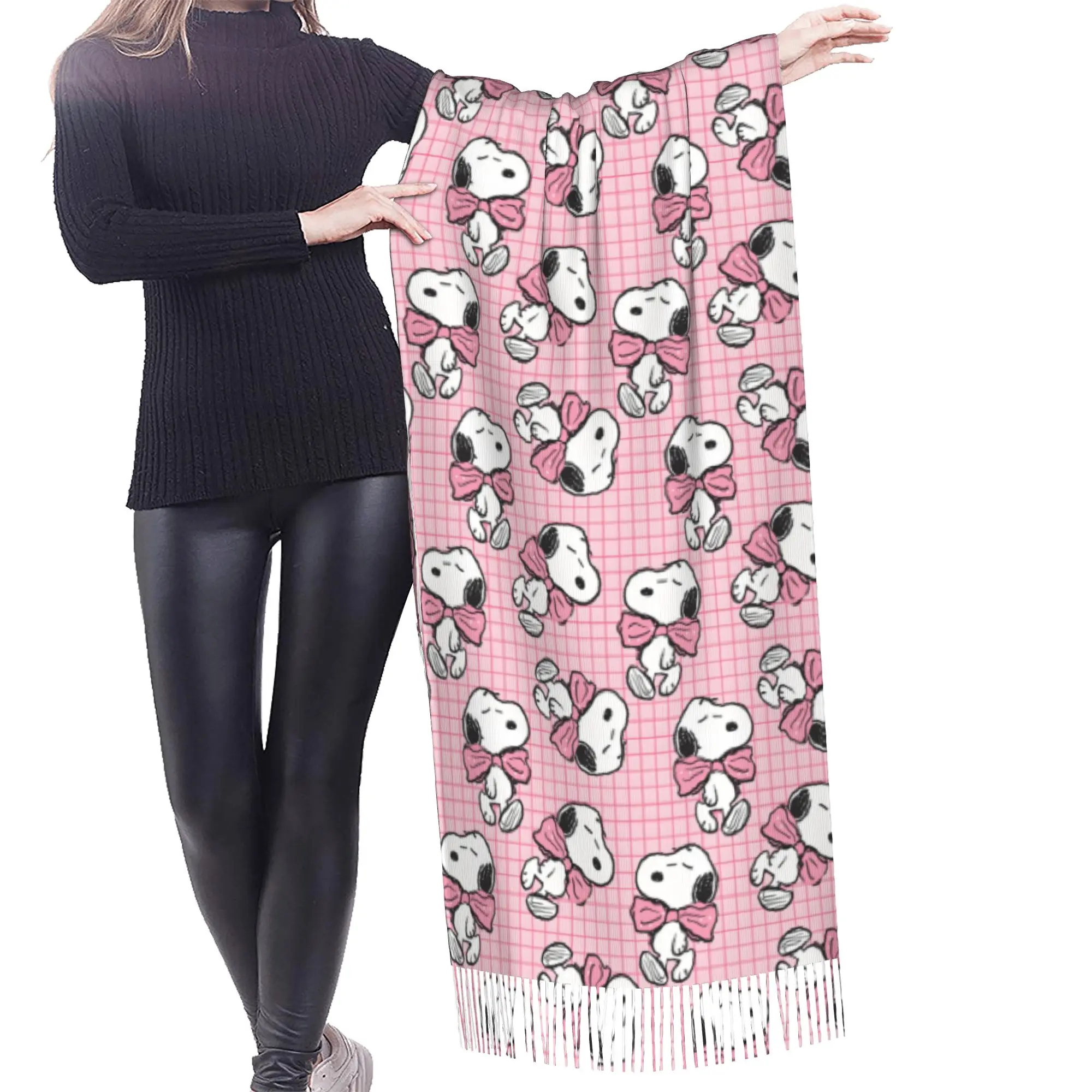 Personalized Printed S-snoopied Dog Scarf Women Men Winter Fall Warm Scarves Anime Manga Shawl Wrap