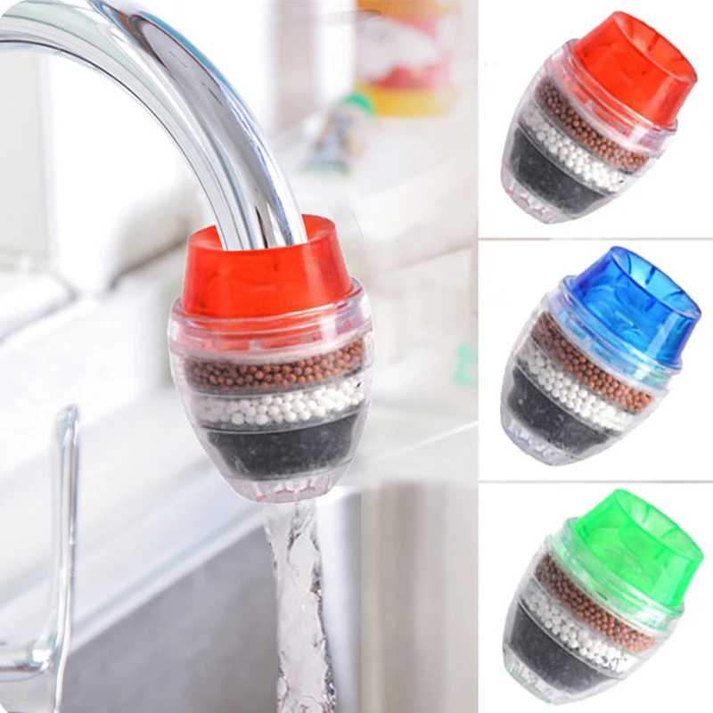 

Home Convenient Faucet Water Filter PP+PVC Material Water Purifier Anti Splash Activated Carbon Filter