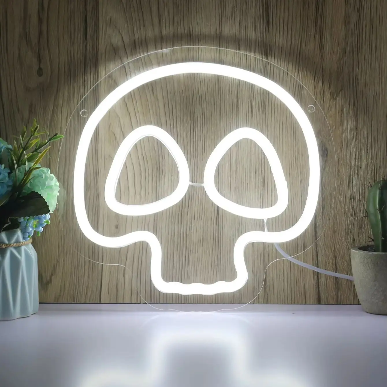 Chi-buy LED Neon skull USB Powered Neon Signs Night Light 3D Wall Art Bedroom Living Room Decor Lamp Signs