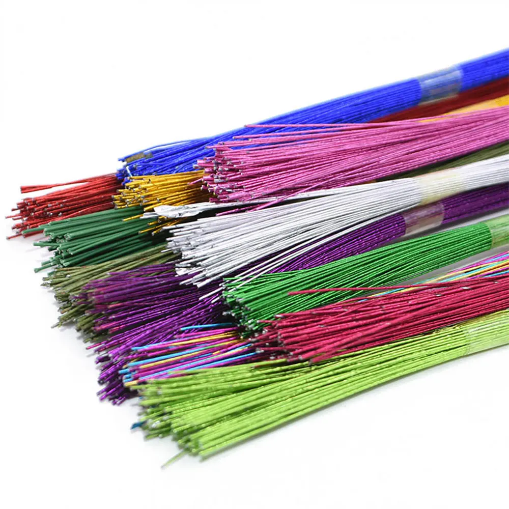 40pcs 80cm Strumpf Blumen draht 22 #0,8mm Durchmesser Eisen drähte für DIY Nylon Blume Blumen draht Ronde Blumen material Zubehör – Detail 6