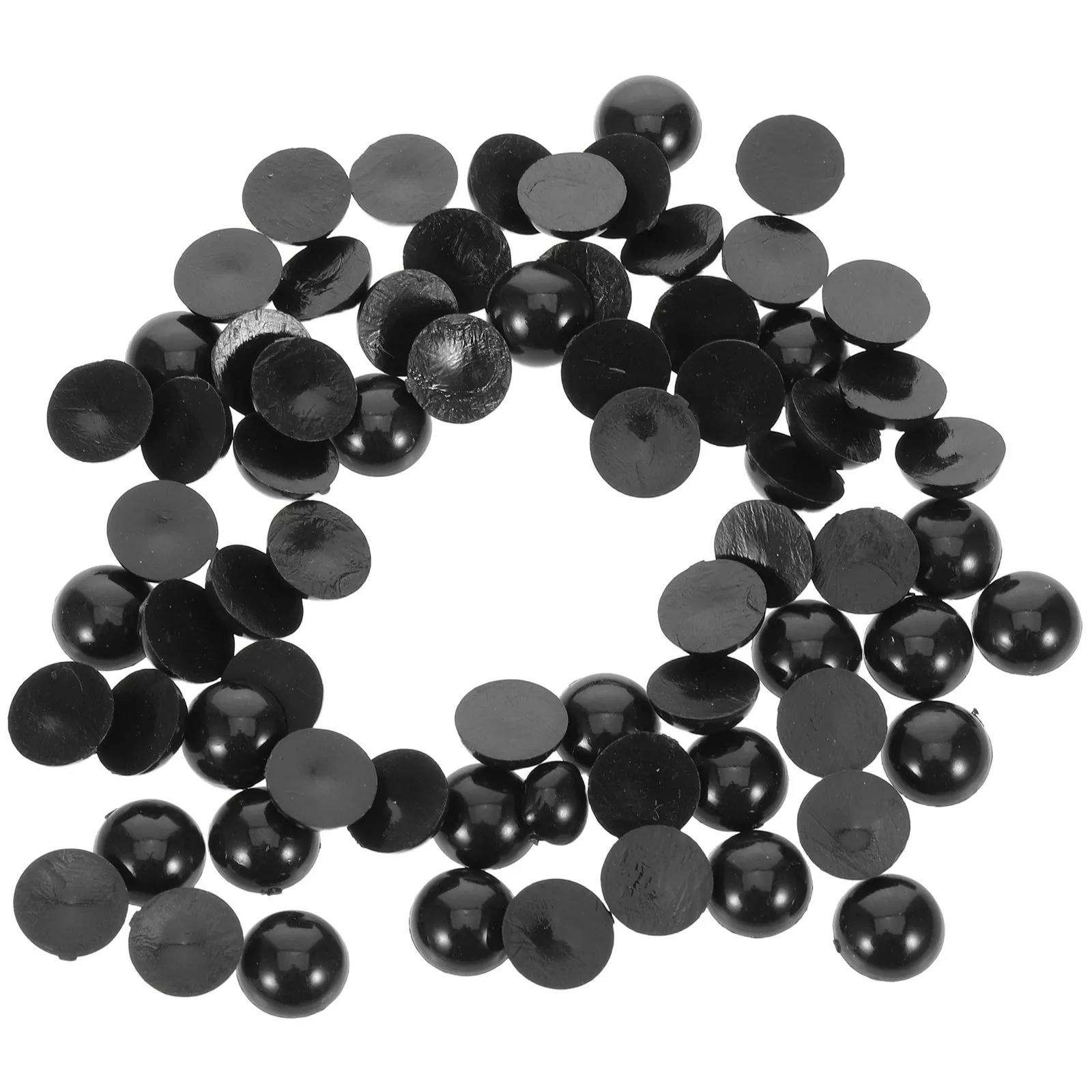 

200Pcs 10Mm Black Half Round Flat Back Eyes for Crafts DIY Animal Eye Beads Cabochon Scrapbooking Creations Handmade Accessories
