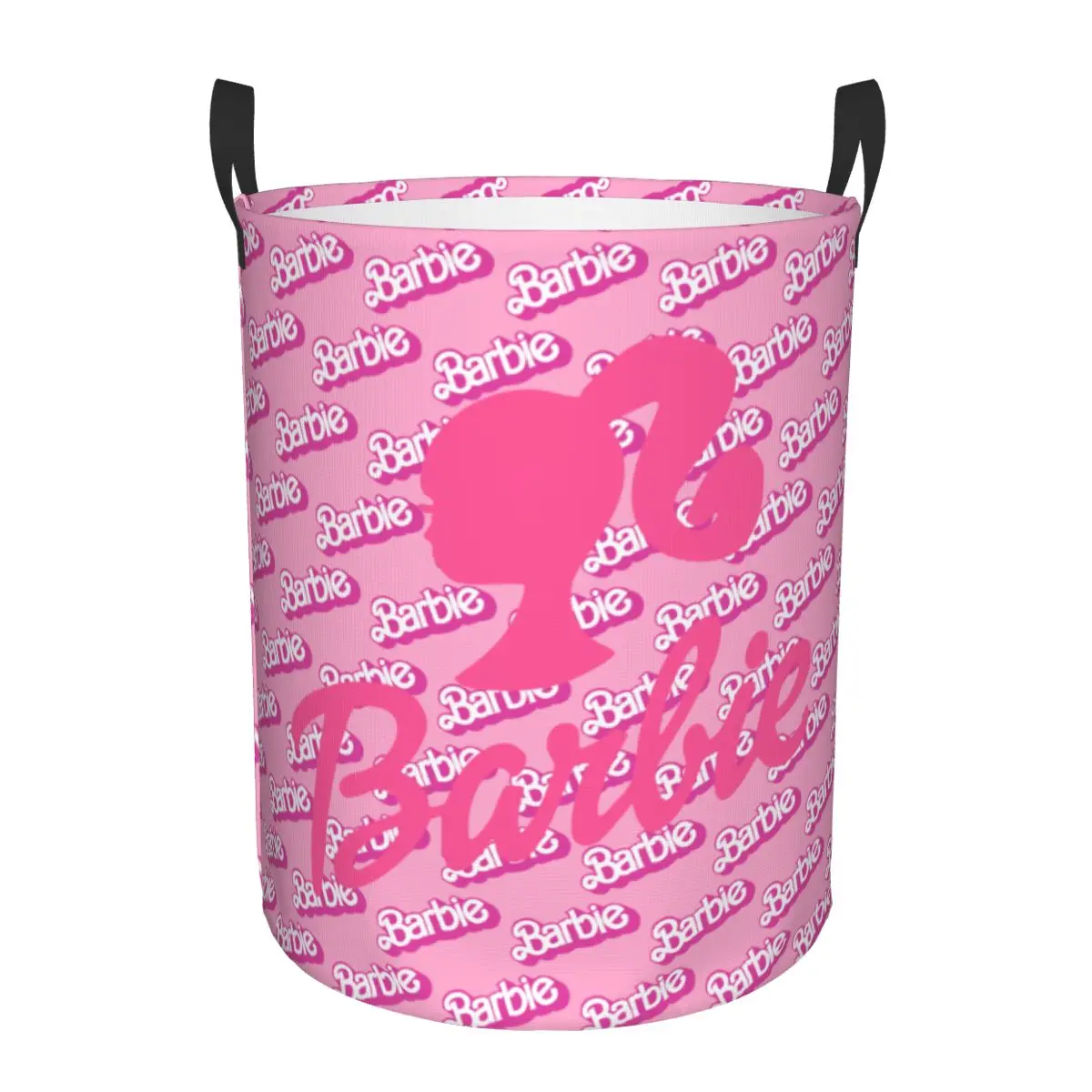 Custom Barbie Logo Laundry Hamper Large Clothes Storage Basket Cute Toy Bin Organizer for Kids