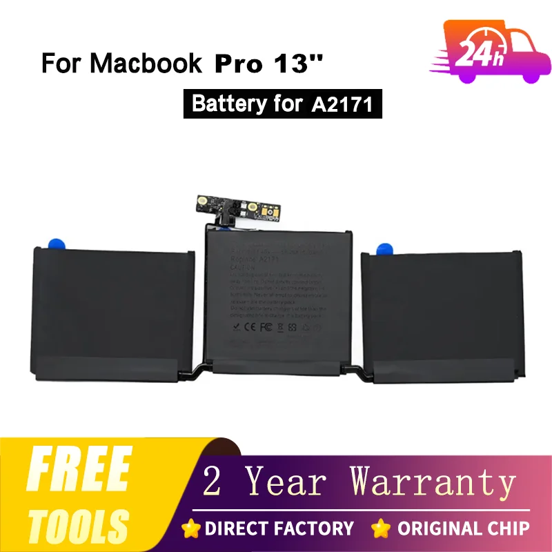 

Best A2171 Replaceme Battery with Tools for MacBook Pro 13 inch A2159 A2289 A2338 Late 2016, Mid 2017, Mid 2019, 2020 Batteria