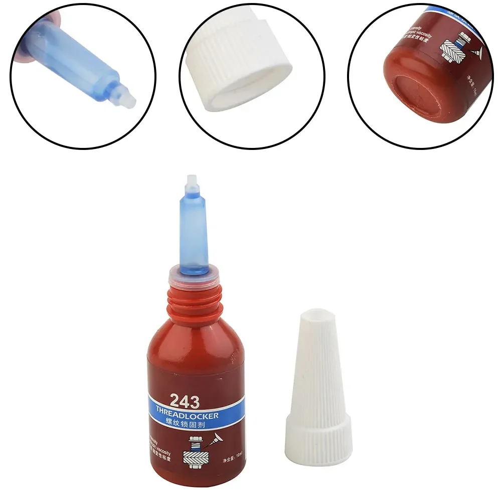 10 Ml Medium Strength Thread Locker Gap Glue Strong Glue 243 Blue Screw Glue Thread Locker Anaerobic Glue Anti-loosening