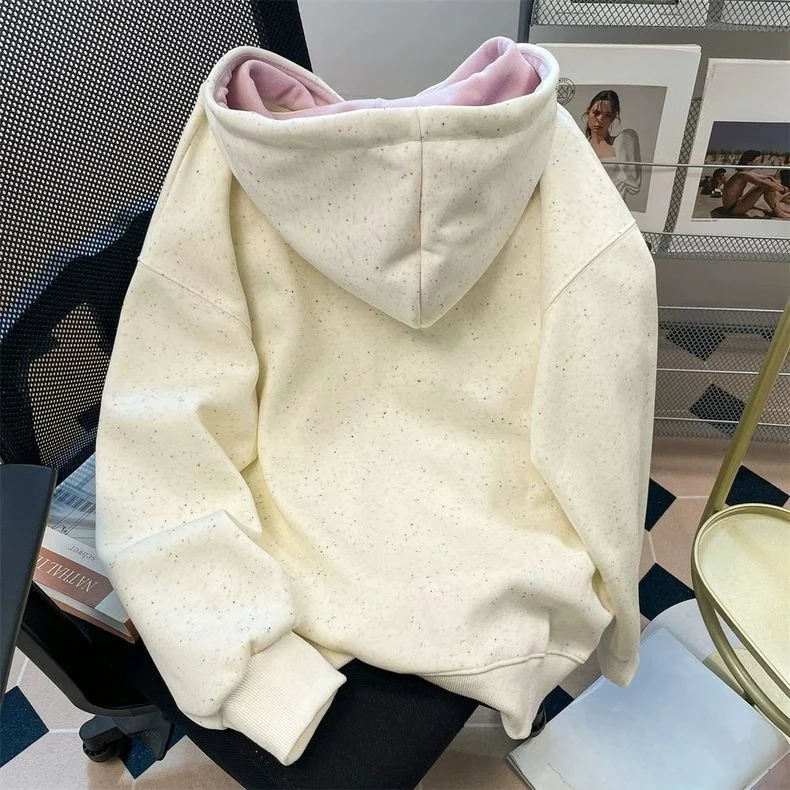 Women Embroidered Hoodie Cardigan Spring Autumn Zip Up Sweatshirt Casual Streetwear Hooded Outwear Tops