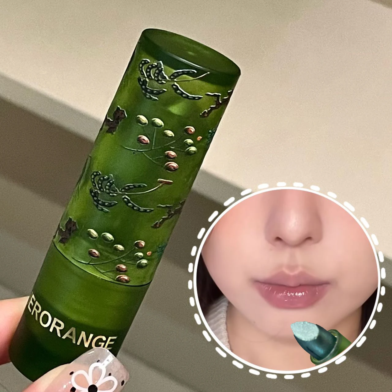 ブラックグリーンシマーリップスティック透明ミラーウォーターリッププランピング防水ノンスティックカップヌードクリアブラックリップティントメイクアップ