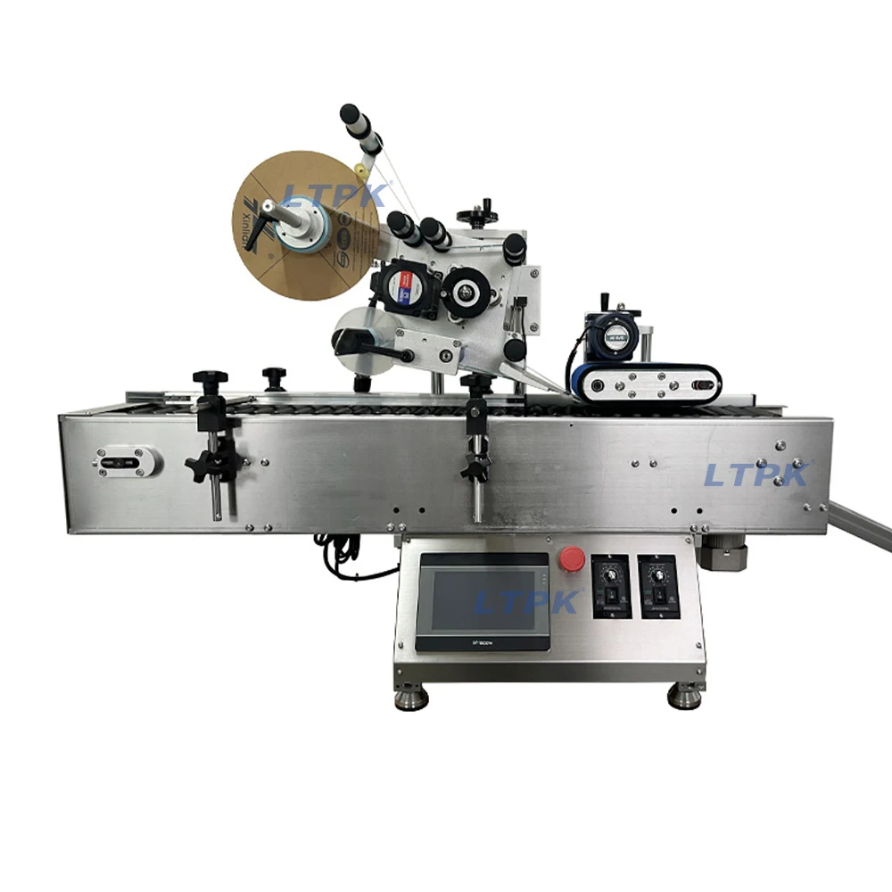 LT-330T Hot Sale Tabletop Automatic Horizontal Plastics Round Bottles Vials Tubes Ampoule Pens Pencils Labeling Machine