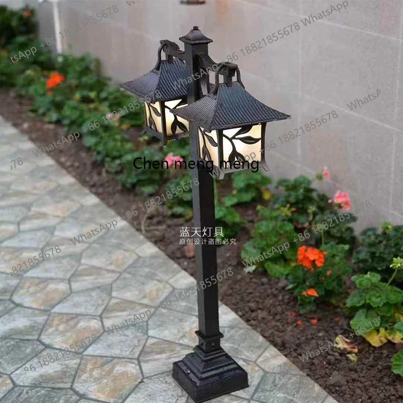 

New arrive New Chinese outdoor waterproof wall lamp solar retro balcony villa garden terrace lamp outdoor courtyard exterior wal