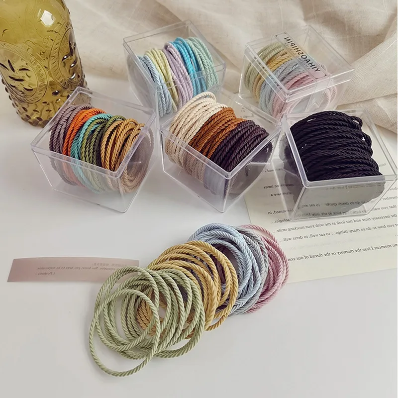 High Stretch Ribbed Elastic Hair Tie Simple Versatile Ponytail Ring For Women Daily Soft Comfortable Strong Hold Non Slip