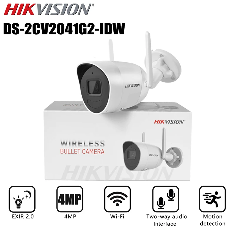 

Hikvision DS-2CV2041G2-IDW 4MP Fixed Bullet IP Camera Supportr two-way talk IR30M Motion Detection Wifi Surveillance Cameras