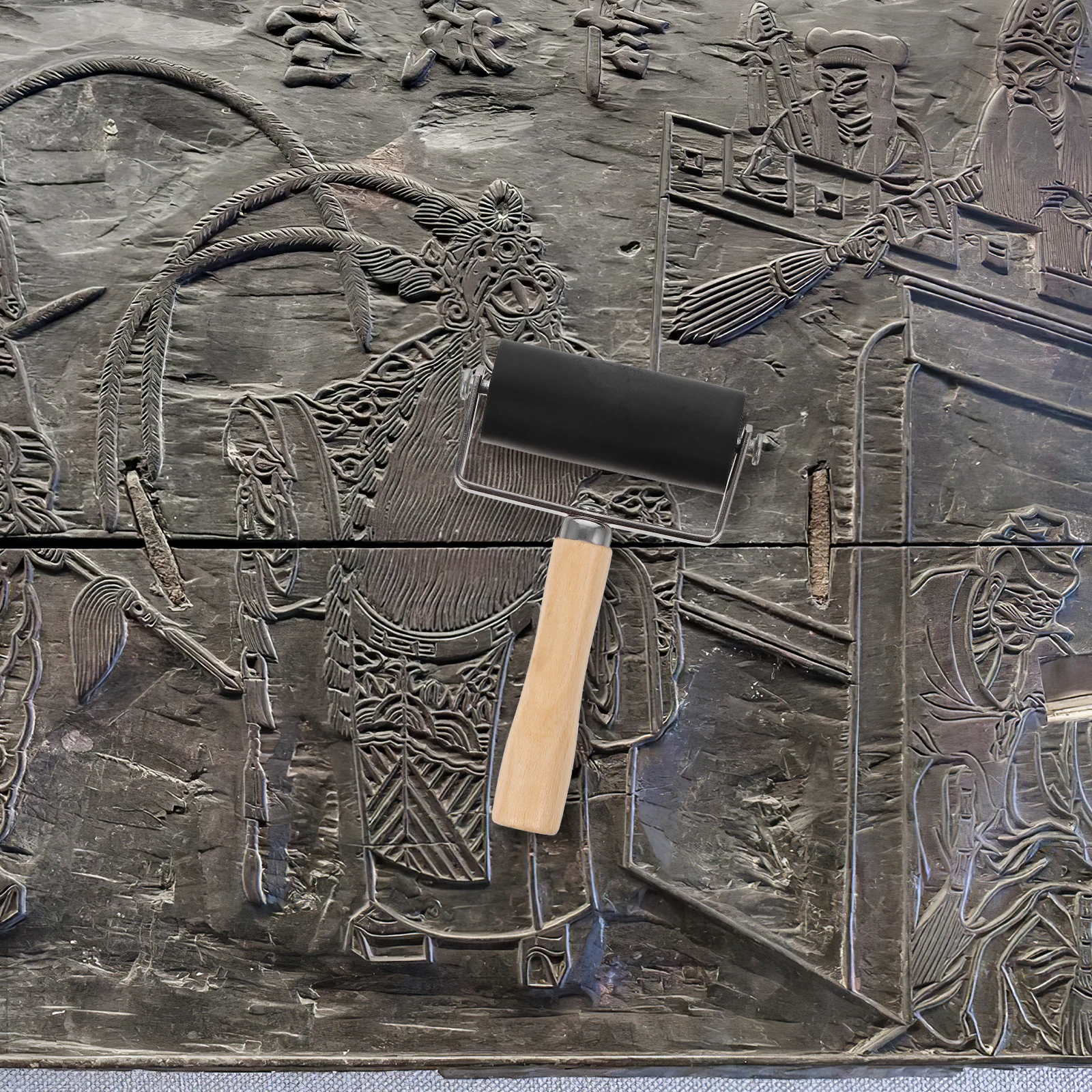 

3 Pcs Printmaking Tool Wheel Tools for Kids Printing Roller Painting Ink Rollers Craft Iron Rubber Child Hand