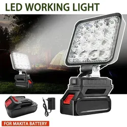 Portable Work Light 4X4 Spotlights Cordless Outdoor LED Work Fishing Handheld Emergency Tool Light Compatible Makita Battery