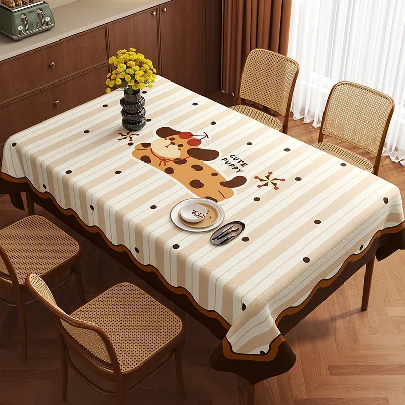 Cartoon Cat Plaid Printed Pvc Tablecloth Waterproof Easy-Care Desktop Protective Cover Anti-Scratch Insulation Pad for Dining