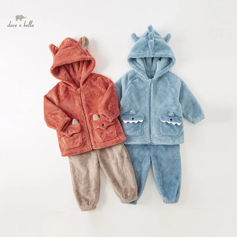 

Dave Bella Children Girl's Boy’s Pajamas Suit 2023 Autumn Winter New Fashion Casual Comfortable Cute Cartoon Two-Piece DB4237175