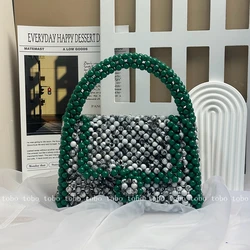 Borsa con perline Designer borsa grande da donna con manico superiore fatta in casa perline squisite regali per le vacanze vocazione natalizia frizioni speciali per feste