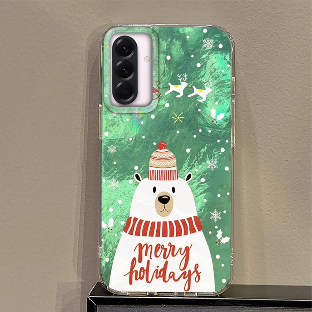 عيد الميلاد ثلج الفتيات الحال بالنسبة لسامسونج غالاكسي A36 A56 A16 A17 A26 A06 A07 A55 A35 A25 A54 S24 S25 الترا S22 S23 FE غطاء Funda