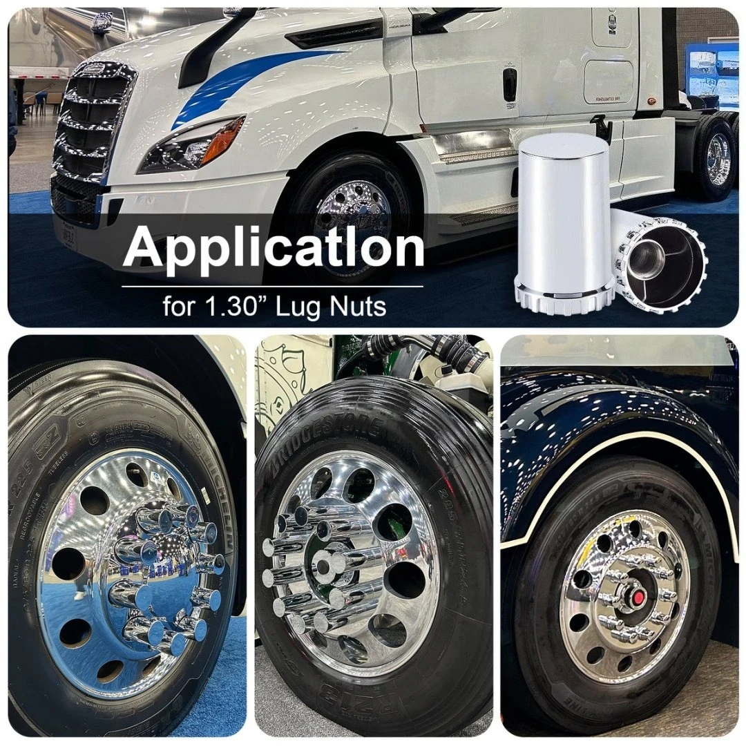 

33mm Lug Nut Covers Screw On, 33mm x 3 1/2 inch Chrome ABS Plastic Cylinder Nut Covers Thread On Lug Nut Covers Kits for Trucks