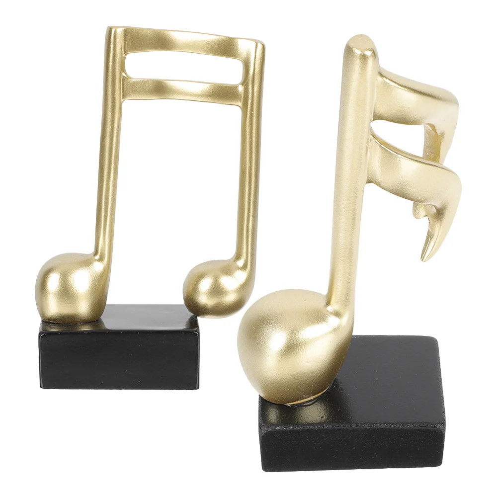 

2 Pcs Music Trophy Piano Decor Decorate Trophies Resin Awards Musical Sculptures Home Player Figurine Note