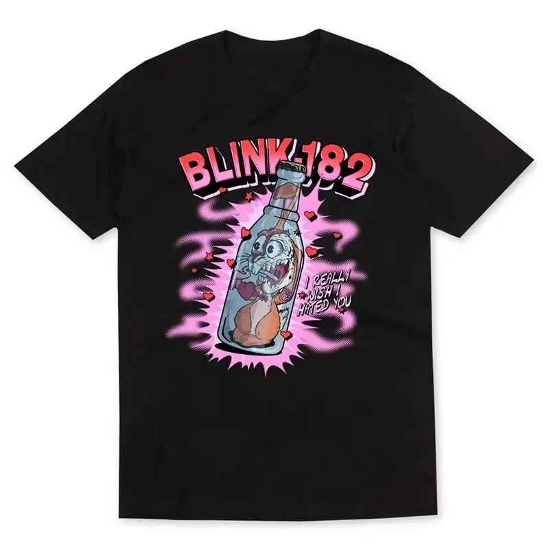 2026 Cool Hot Blink182 Das Lächelnde Punk-Kaninchen Graffiti-Kaninchen-Illustration Amerikanisches Retro High Street T-Shirt Sui – Detail 7