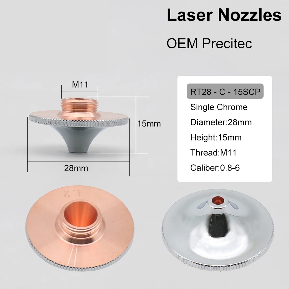 Boquillas láser HAOJIAYI, doble capa, diámetro 28mm, calibre 0,8 - 4,0 para cabezal de corte láser de fibra