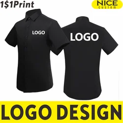 Casual Herren Kurzarm Business Shirt benutzer definierte Logo hochwertige profession elle Polos hirt Stickerei Druck Marke Design S-7XL