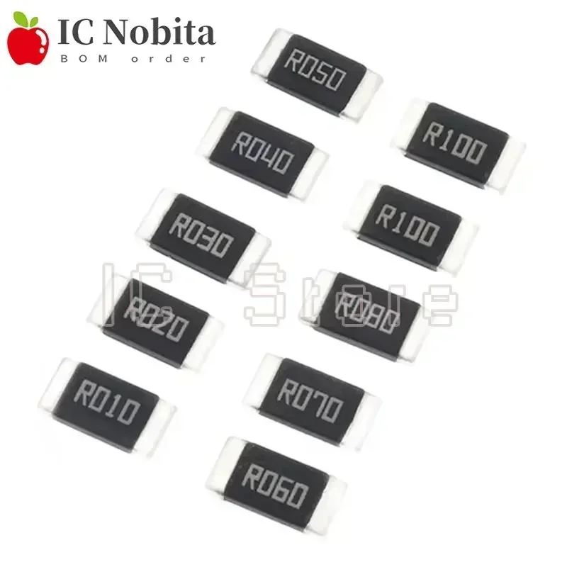 10PCS 2512 Resistor de liga SMD 2W 1% Resistores R001 R002 R003 R004 R008 R009 R010 R012 R015 R020 R025 R060 R070 R100 R120 R150