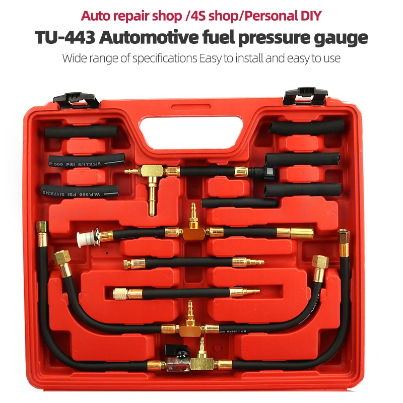 TU-443 Automobile Fuel Gasoline Pressure Gauge Injection Pressure Gauge Tester For All Vehicle Series Fuel Pressure Gauges