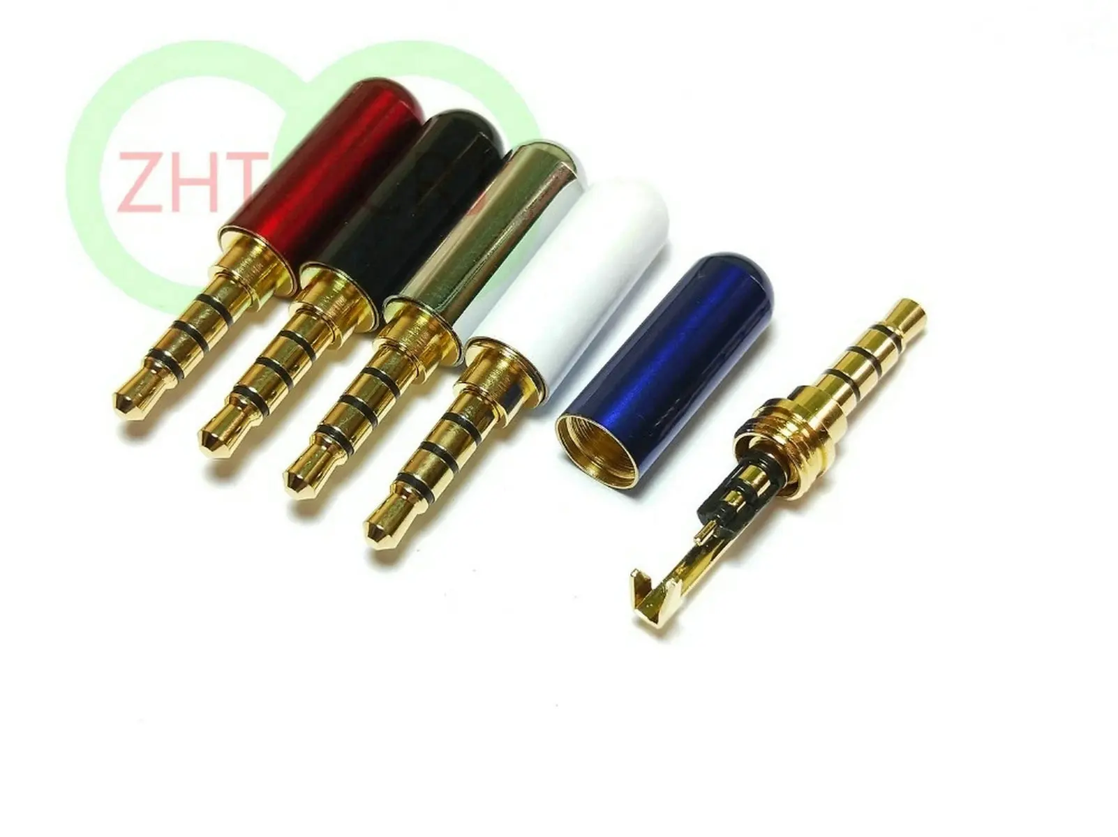 Imagem -03 - Solda de Cabo de Fone de Ouvido 100 Peças Cores 3.5 mm Macho Polos Plugue Estéreo Reparo