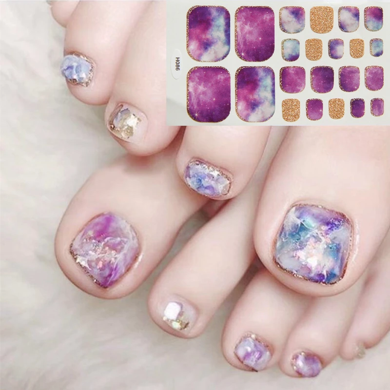 

22stickers/sheet Nail Art Stickers Toenail Sticker Waterproof Environmental Protection Women Nail Stickers Peelable Nail Sticker